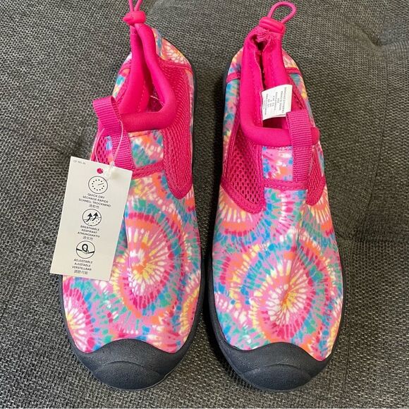 NEW Lands End Water Shoes‎ Pink Tie-Dye Slip On Women's Size 8 Non Slip Pool NWT - Picture 1 of 6